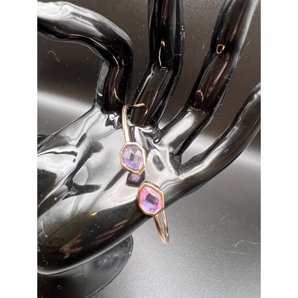 Cuff Bracelet with Purple Stones